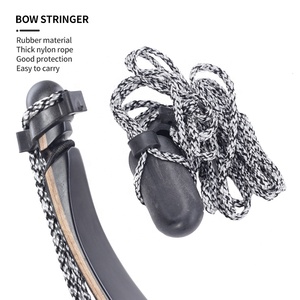 Tirette de <span class=keywords><strong>corde</strong></span> de <span class=keywords><strong>tir</strong></span> à l'arc en nylon pour arc classique, arc long traditionnel et arc à poulies, outil d'installation de la tirette et de la protection des branches d'arc - Product Image 1