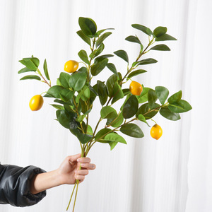 Rama de Limón Artificial de 65CM, Flor de Seda Plástica Realista, Decoración para el Hogar, Accesorio para Bodas - Product Image 3