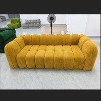 Fauteuil nuage en velours pour salon, canapé d'appoint avec assise en mousse, mobilier de salon