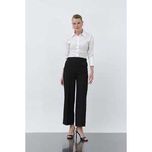 กางเกงทรงตรงสำหรับผู้หญิง สีกรมท่า รุ่น 18243PNT กางเกงขากว้างเอวสูงสำหรับใส่ทำงาน - Product Image 4