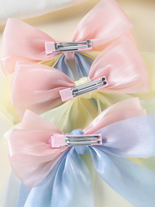 Barrettes à <span class=keywords><strong>cheveux</strong></span> longues avec ruban, nœuds mignons, pinces à <span class=keywords><strong>cheveux</strong></span> pour enfants, pinces à queue de cheval couleur bonbon pour filles, fête, 20 cm - Product Image 5