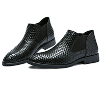 Chaussures habillées pour hommes à enfiler, style mode, en cuir PU, tissées à la main, nouveau modèle classique, pour hommes d'affaires, costumes et mariages, au style unique