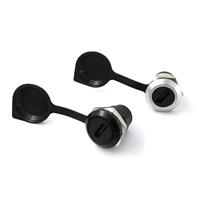 Prise réseau RJ45 de type rond montée en surface Capuchon anti-poussière monté sur panneau en alliage de zinc en laiton noir/argent Accessoires de connecteur