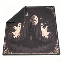 Tapis de Mahjong Américain Halloween - 33 pouces, 2 mm, polyester, caoutchouc naturel, antidérapant, jeu de société, impression personnalisée, fabricant