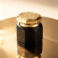 Pot en verre hexagonal doré personnalisable avec couvercle en plastique pour l'emballage de soins de la peau et de crèmes pour les yeux, pot cosmétique de haute qualité