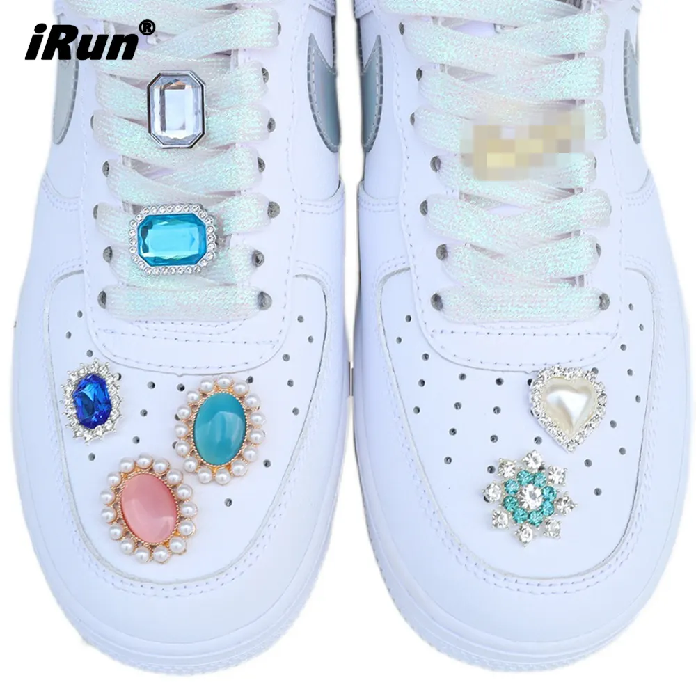 IRun lussuoso Bling strass Clip in metallo lacci delle scarpe in cristallo Charms accessori per gioielli per scarpe per scarpe sportive