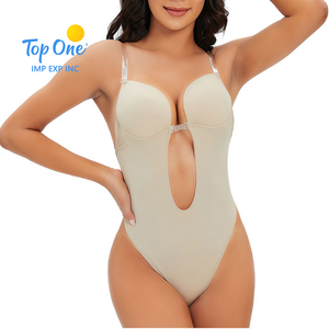 Top une robe dos nu sans couture minceur corps Shaper grande taille ventre ferme contrôle pantalon taille haute Shapewear body - Product Image 5