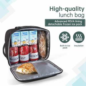 Built in Detachable Ice Pack Insulated <b>Cooler</b> Tote With Handle for Men or Women Freezable Insulated Lunch Bag - Product Image 3