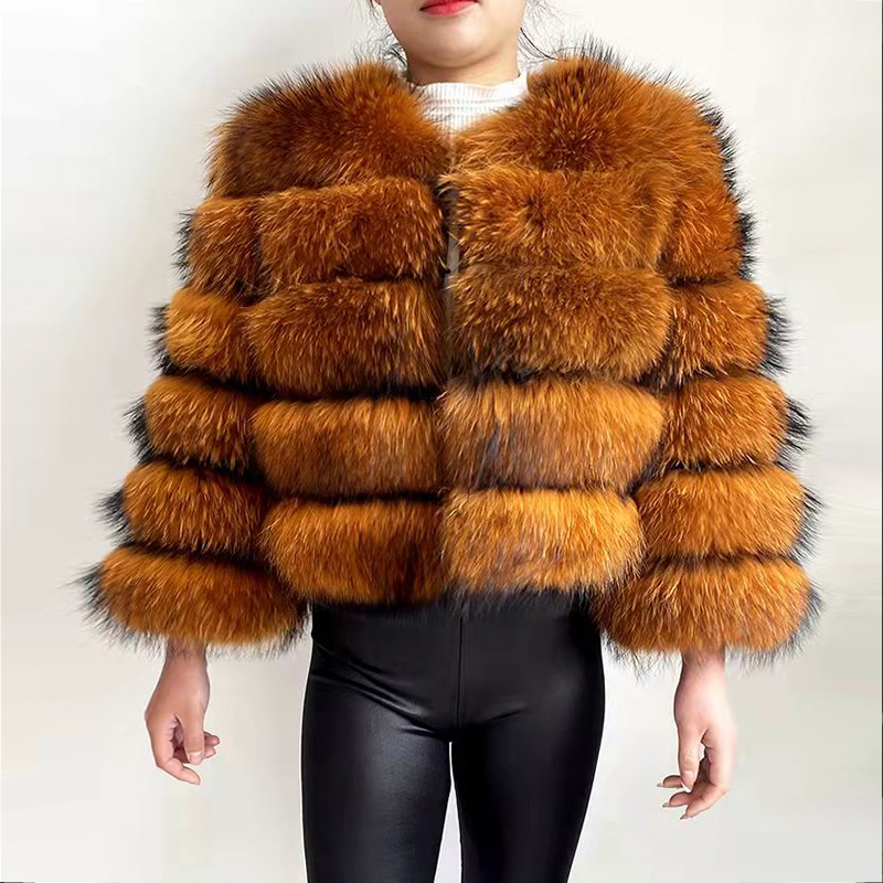 Manteau En Fausse Fourrure Raton Laveur CIRONI - Veste Courte Douce Et Chaude - Pour Femme - Automne/Hiver