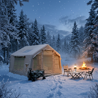 Grand abri portable imperméable avec auvent pour 4 à 6 personnes, installation facile, cabane pour les voyages et les pique-niques, tente de camping gonflable pour l'hiver
