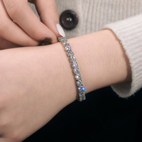 Bracelet Tennis en Argent 925 MaiYi en Gros, 3mm 4mm 5mm, Hip Hop, Moissanite, Bracelet Tennis pour Hommes