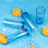 Gobelets en acrylique colorés hauts et courts tasse d'eau isolée en plastique polycarbonate verre d'eau en plastique