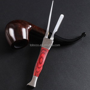 Cuchillo para Limpiar Pipas de <span class=keywords><strong>Tabaco</strong></span>, Juego de Accesorios para <span class=keywords><strong>Tabaco</strong></span> Tres en Uno, Acero Inoxidable y Madera Maciza Compuesta o al por Mayor - Product Image 2