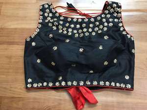 Blouse Courte Rembourrée à Manches Courtes avec Pierres Scintillantes et Tissage Décoratif, Prête pour la Réception, pour Mariage Hivernal, Tailles Personnalisées Disponibles - Product Image 3