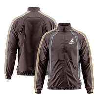 Veste de survêtement noire à col montant et fermeture éclair intégrale au design élégant, coupe-vent performant, résistante à l'eau, avec poches zippées sécurisées