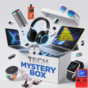 Cadeau surprise avec écouteurs et haut-parleur, boîte cadeau mystère vintage, festival, boîte cadeau en plastique, appareils électroniques filaires aléatoires, emplacement pour carte SIM - Product Image 6