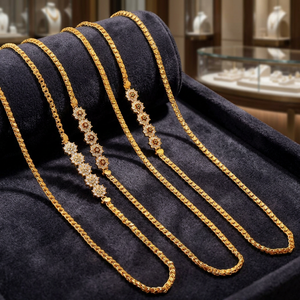 Collares de Cadena Mopu de Oro Micro de 14K, 18K, 24K al por Mayor con Piedra CZ, Collares de Cadena de Moda, Cadena de Latón, Joyería de Oro con Piedra CZ - Product Image 1