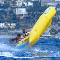 PVC Gonflable Remorquable Mouche Poisson Flottant Banane Sports Nautiques Jeu Double Poisson Bateau Gonflable avec Pompe À Air