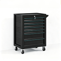 Armoire à roulettes robuste en acier inoxydable à 5 tiroirs avec outils - Chariot à outils OEM (307 pièces)