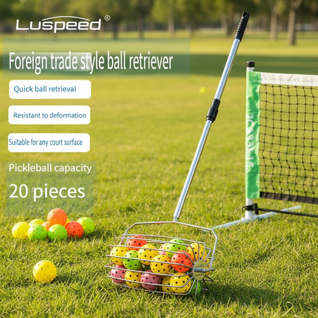 Lightweight Foldable Ergonomic Handle Pickleball Ball Retrieval Adjustable Court Collector for Entertainment Training
