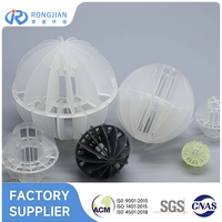 Boule creuse multifacettes en plastique PP de 25 mm, 50 mm, 76 mm
