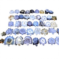 Tortue en cristal Laxmi Vastu sculptée, petite tortue artisanale en agate drusée, sculptures en géodes de cristal, pierres précieuses pour la décoration intérieure