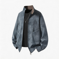 Veste d'hiver élégante pour homme en cuir véritable respirant avec col en fourrure et fermeture éclair, en peau de mouton de qualité supérieure, vente en gros