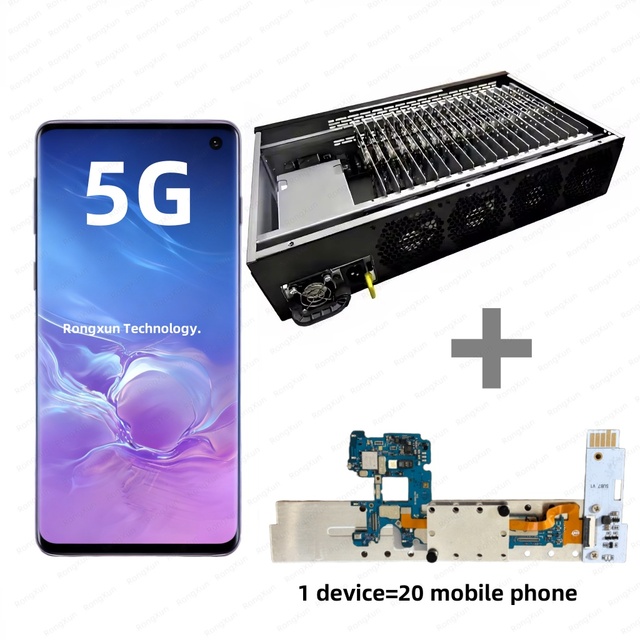 Smartphone Chassis with Android Operating System 20 Phone Click Mobile Farm System Mobile Phone Motherboard Box for Farming