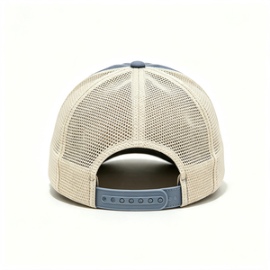 Custom Washed 100% Cotton Canvas Trucker <b>Hat</b> Leather Patch ACE Logo Breathable Mesh Back Vintage Trucker Cap Outdoor <b>Summer</b> - Product Image 6