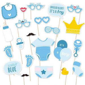 22 Pièces Accessoires de Photobooth pour Baby Shower Thème Garçon Révélation du Sexe Bébé Décoration Fête Perche à Selfie Kit Fournitures - Product Image 2