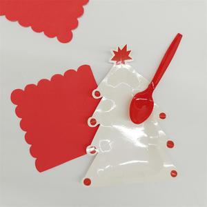 DAMAI Christmas Santa Red Rectangle Disposable Paper Dinnerware Plates Dessert Plates Cups Napkins for Merry Christmas Party - Product Image 4