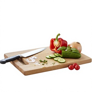 Planche à découper en bois durable faite à la main avec poignée, épaisseur 1,5 cm, compatible lave-vaisselle, pour la préparation des aliments en cuisine - Product Image 3