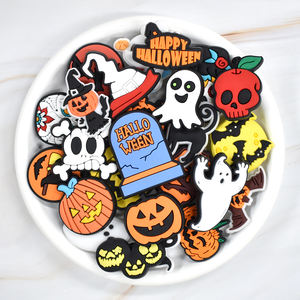 Adulto Sapato Encantos Hallowmas Pvc Sapato Decorações Caveira Abóbora Halloween Pvc Sapato Encantos De Borracha Para Tamanço - Product Image 2