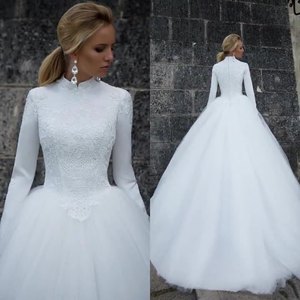 S0965L 2026 nouvelle mode dentelle blanche <span class=keywords><strong>mi</strong></span>-taille minceur moelleux <span class=keywords><strong>Tulle</strong></span> élégant <span class=keywords><strong>robe</strong></span> de mariée - Product Image 4
