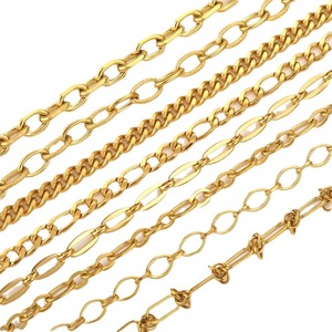 Chaînes en acier inoxydable massif unisexes, plaquées or 18 carats PVD, tendance, pour la création de bracelets, colliers et accessoires de bijoux faits main - Product Image 5