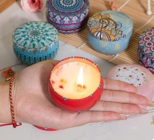 Sang Trọng Hương Thơm Tins Jar Nến Bộ Quà Tặng Tự Nhiên Sáp Đậu Nành Thơm Nến Côn Cho Trang Trí Nội Thất Bán Buôn Cho Lễ Tạ Ơn Diwali - Product Image 4