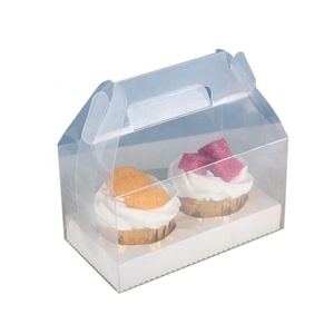กล่องเค้กใสขนาด 4 นิ้วแบบพกพาพร้อมหูหิ้ว สำหรับร้านขายเค้กและขนมหวาน รับผลิตตามสั่งและสกรีนโลโก้ - Product Image 4