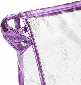 Sacs de maquillage transparents en PVC imperméables avec fermeture éclair pour femmes, pour bagages, cosmétiques et articles de toilette, vente en gros - Product Image 5