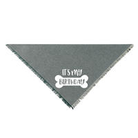 Bandana en polyester léger et durable, imprimé os, avec logo personnalisé 'C'EST MA FÊTE' pour chien et chat, accessoire printemps-été, respectueux de l'environnement