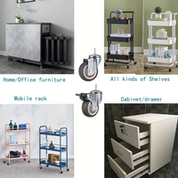 Roulettes modernes en PVC 4 pièces, roulettes pour meubles, 1/2 pouce, pivotantes, avec frein, silencieuses, pour chariot de plateforme, hôpital, salon, salle à manger