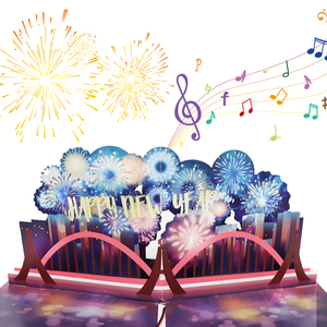 Cartes de vœux 3D écologiques et recyclables avec lumières LED et musique pour le Nouvel An – Offre Spéciale - Product Image 1