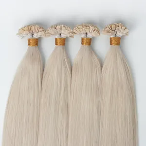 Raw Hair Wholesale Factory Keratin Flat Tip Straight Lighthigh Color Double Drawn Top Grade K Tip Human Hair Extensions