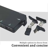 Adaptador de Datos USB Ultra Corto de 90 Grados, Micro USB Hembra a Micro USB Macho, con Ángulos Izquierdo, Derecho, Arriba y Abajo