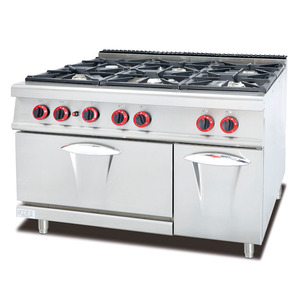 48 Inch Commercial Freestanding 6 Burners Gas Cooking <strong>Stove</strong> With Oven and Cabinet - Product Image 1