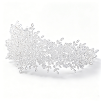 Élégante Tiare de Fée des Forêts en Cristal, Serre-tête Scintillant en Forme de Feuille, Accessoire de Cheveux pour Mariage, Bal de Promo et Concours de Beauté