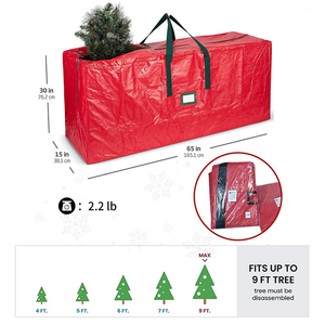 Sac de rangement pour sapin de Noël en gros, grand format 9 pieds, en plastique durable et imperméable avec poignées et emplacement pour étiquette, OEM ODM - Product Image 2
