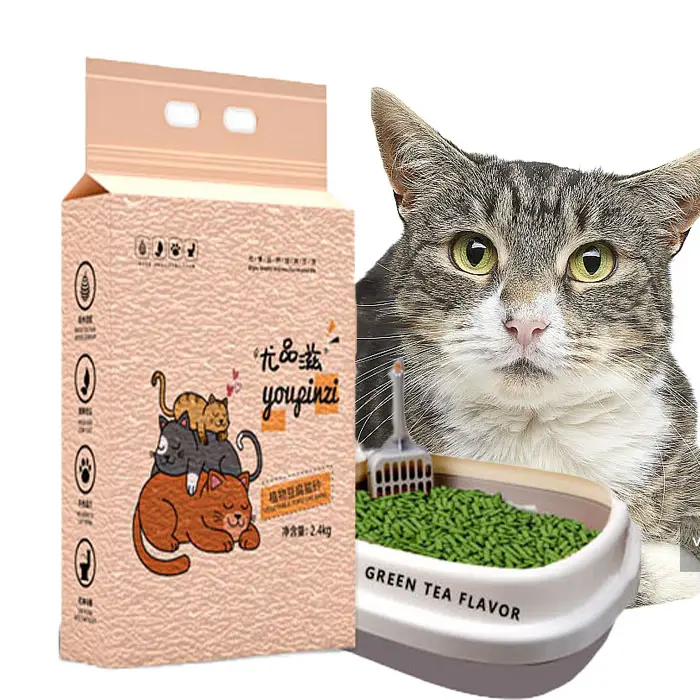 Sıcak satış doğrudan satış güçlü topaklanma tozsuz çevre dostu yüksek kaliteli Tofu kedi kumu