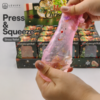 Jouet Squishy Noël Pailleté en TPR Souple Anti-stress à Presser Mignon Cadeau de Fêtes Vente en Gros