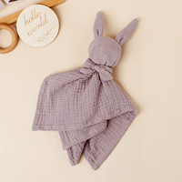 Tissu de mousseline de coton biologique Couverture de sécurité pour bébé lapin Doudou pour bébé lapin