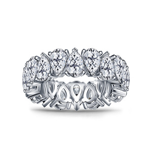 Anello a cerchio intero a forma di goccia per donna, stile scintillante, elegante, gioiello da dito alla moda - Product Image 1